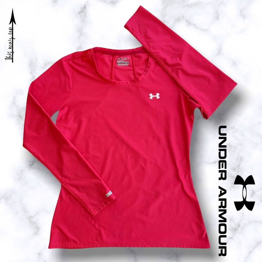 UNDER ARMOUR Long Sleeve Raspberry Heatgear Tee